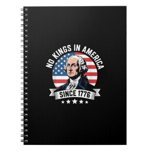 1776年以来アメリカに王様はいない Funny Freedom Vibe ノートブック (正面)