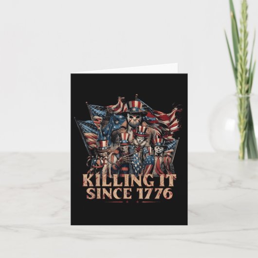 1776年以来アメリカは最強 Flag 4 七月 カード (正面)