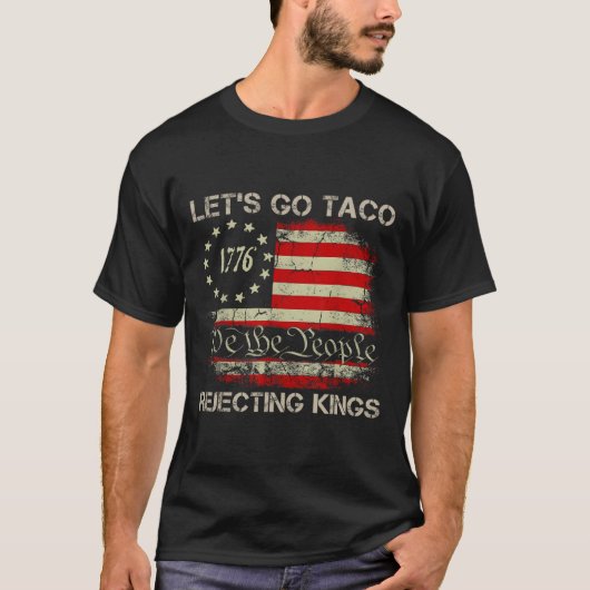 1776年以来タコを拒否する王様アメリカン Tシャツ (正面)