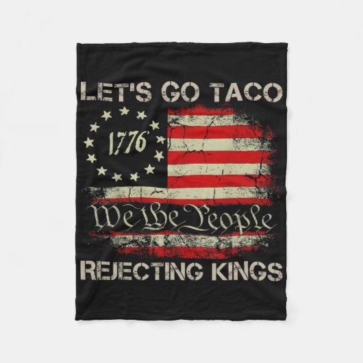 1776年以来タコを拒否する王様 アメリカン フリースブランケット (正面)