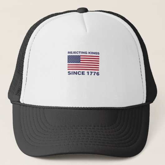1776年以来王政を拒絶し続ける抗議の定番ボールドTシャツ キャップ (正面)