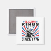 1776年以来王政を拒絶 ディストressedアメリカ国旗ヴィンテージTシャツ マグネット (正面/裏面)