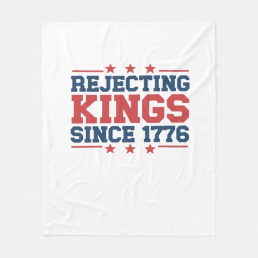 1776年以来王政を拒絶 ヴィンテージ クラシックスタイル フリースブランケット (正面)