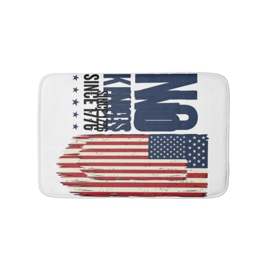 1776年以来王様なし愛国旗Tシャツデザイン_1 バスマット (正面)