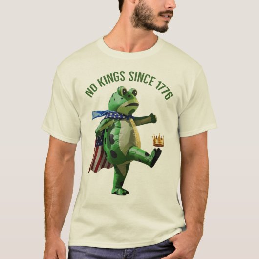 1776年以来王様なし ポートランドのカエル | 踊る王冠 Tシャツ (正面)