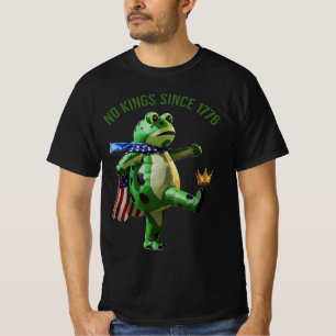 1776年以来王様はなし ポートランドのカエル カエルが蹴る Tシャツ