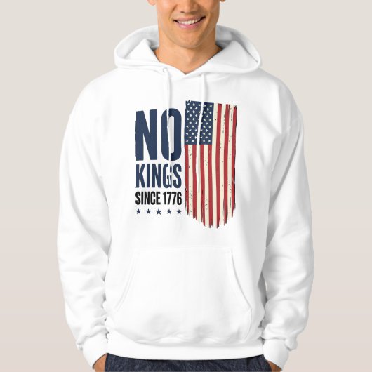 1776年以来王様はなし 愛国フラッグTシャツデザイン_1 パーカ (正面)