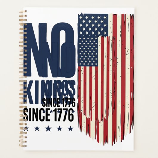 1776年以来王様はなし 愛国フラッグTシャツ デザイン_1 プランナー手帳 (正面)