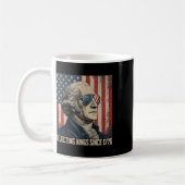 1776年以来王様を拒否しているアメリカ国旗 7月4日 コーヒーマグカップ (左)
