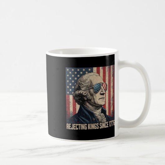 1776年以来王様を拒否しているアメリカ国旗 7月4日 コーヒーマグカップ (右)