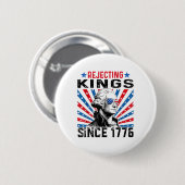 1776年以来王様を拒否してきたUSAフラグヴィンテージTシャツ 缶バッジ (正面&裏面)