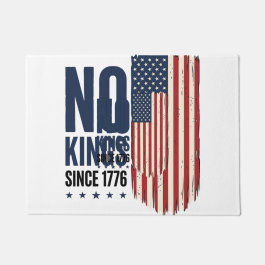 1776年以来王様ゼロ 愛国フラッグTシャツデザイン_1 ドアマット (正面)