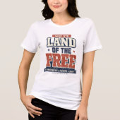 1776年以来 自由の国 アメリカ愛国主義 女性用 トライブレンドTシャツ (正面)