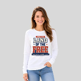 1776年以来 自由の国 アメリカ愛国主義 女性用 Tシャツ