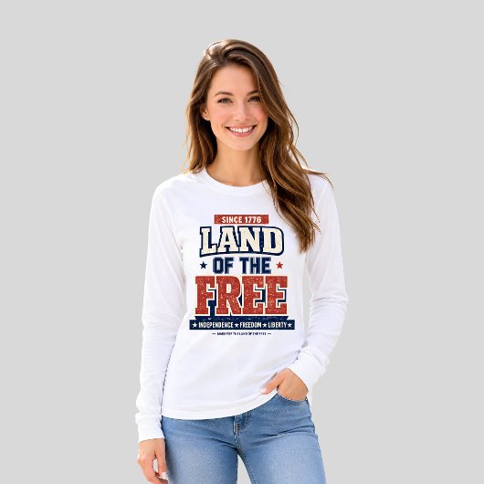 1776年以来 自由の国 アメリカ愛国主義 女性用 Tシャツ