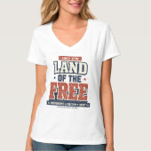 1776年以来 自由の国 アメリカ愛国女性用 Tシャツ (正面)