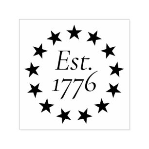 1776年創業 ベッツィ・ロス アメリカ国旗 愛国的なギフト セルフインキングスタンプ