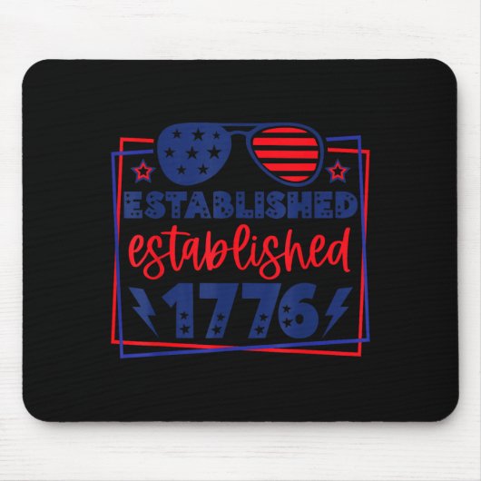 1776年創設の愛国的な陰影 マウスパッド (正面)