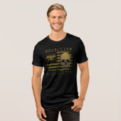 1776年反乱 アメリカ国旗 ドクロ Tシャツ (正面全面)
