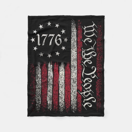 1776年国旗 憲法 独立記念日 アメリカ愛国者P フリースブランケット (正面)