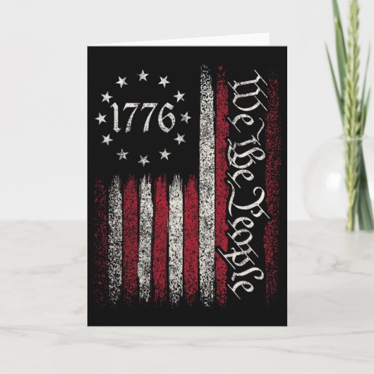 1776年国旗 憲法 独立記念日 アメリカ愛国 カード (正面)