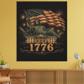 1776年愛国アメリカ国旗自由の女神 キャンバスプリント (インサイチュ (リビング))