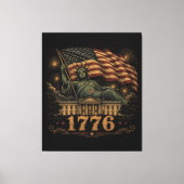 1776年愛国アメリカ国旗自由の女神 キャンバスプリント (正面)