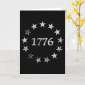 1776年愛国者レトロスタイル米国独立記念日 カード (黄色い花)