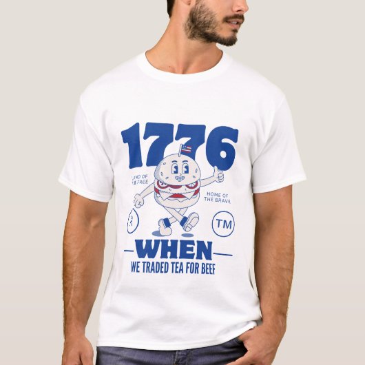 1776年牛茶を商う Tシャツ (正面)