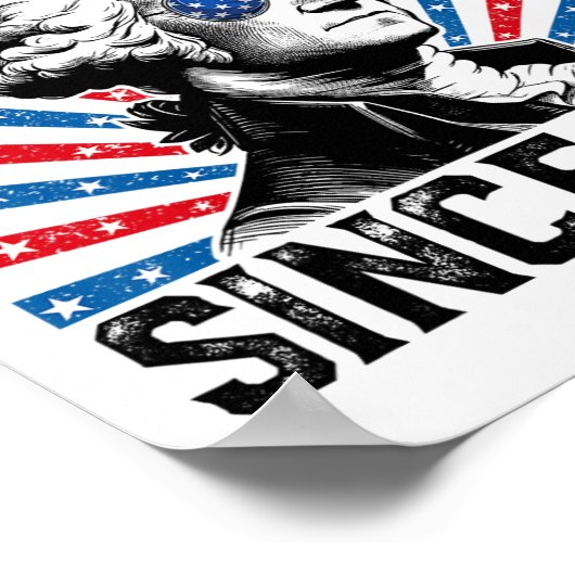 1776年米国国旗からアメリカで王動揺して王はいない ポスター (角)