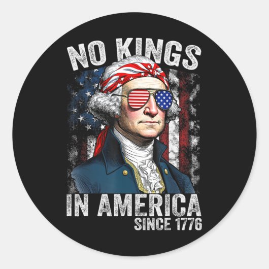 1776年米国国旗からアメリカで王動揺して王はいない ラウンドシール (正面)