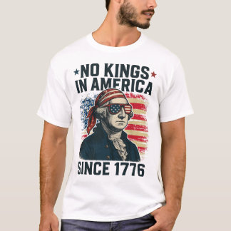 1776年米国国旗からアメリカ動揺してに王はいない Tシャツ