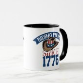 1776年誇りを持った以来の星とストライプでの乗馬 マグカップ (正面右)