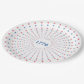 1776年赤白青花火愛国者 ペーパープレート (アングル)