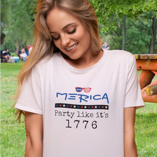 1776年7月のアメリカ愛国的4日パーティーサングラス Tシャツ