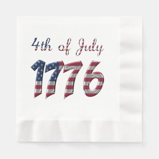 1776年7月4日アメリカ独立宣言 縁ありランチョンナプキン (正面)
