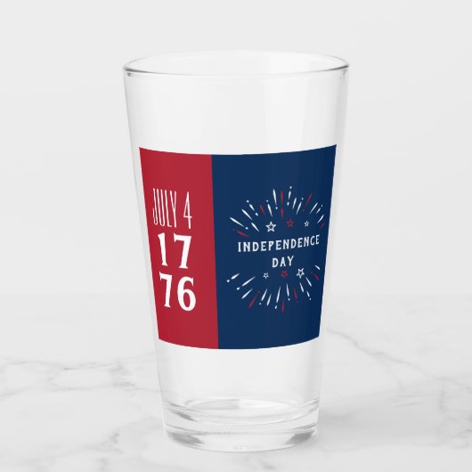 1776年7月4日アメリカ独立記念日の花火 タンブラーグラス (正面)