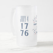 1776年7月4日アメリカ花火アメリカ独立記念日 フロストグラスビールジョッキ (正面左)