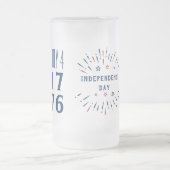 1776年7月4日アメリカ花火アメリカ独立記念日 フロストグラスビールジョッキ (中央)