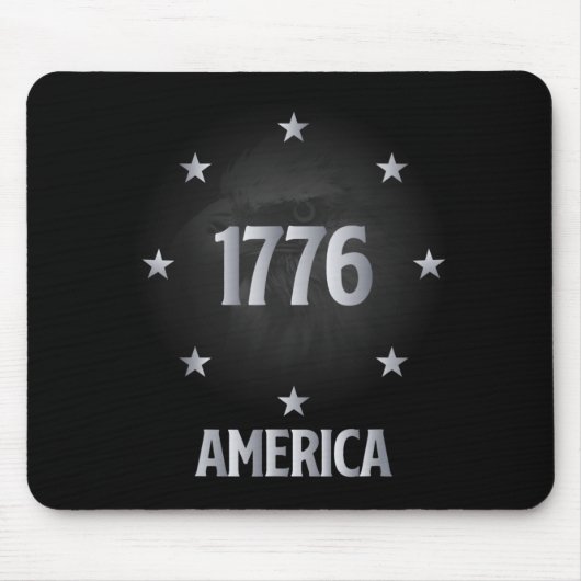 1776年7月4日イーグル独立記念日フラグ マウスパッド (正面)