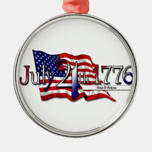 1776年7月4日スターズ&ストライプ メタルオーナメント