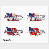 1776年7月4日スターズ&ストライプ 長方形シール (シート)