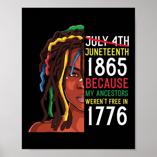 1776年7月4日ブラック ポスター (正面)