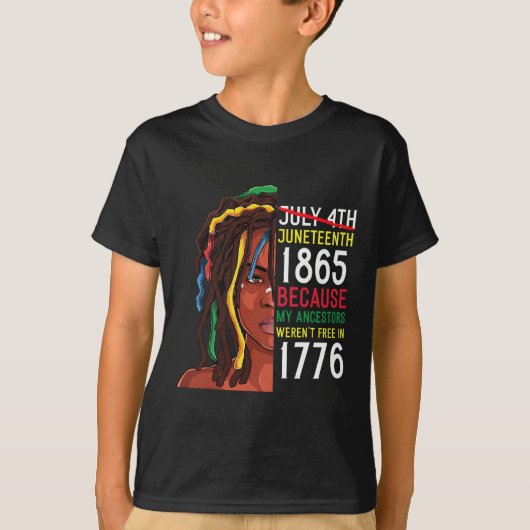 1776年7月4日ブラック Tシャツ (正面)
