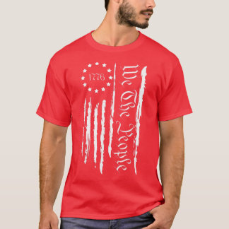 1776年7月4日愛国主義者女性米国国旗 Tシャツ
