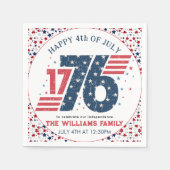 1776年7月4日独立記念日パーティー スタンダードカクテルナプキン (正面)