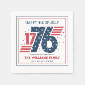 1776年7月4日独立記念日パーティー スタンダードカクテルナプキン (正面)