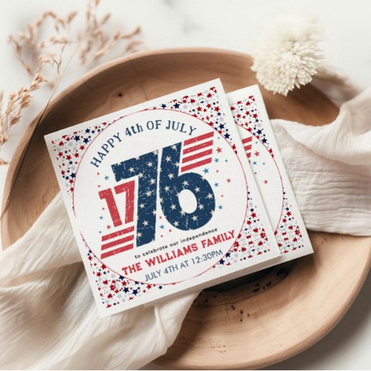 1776年7月4日独立記念日パーティー スタンダードカクテルナプキン