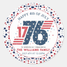 1776年7月4日独立記念日パーティー ラウンドシール