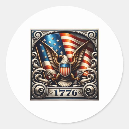 1776年7月4日独立記念日 ラウンドシール (正面)
